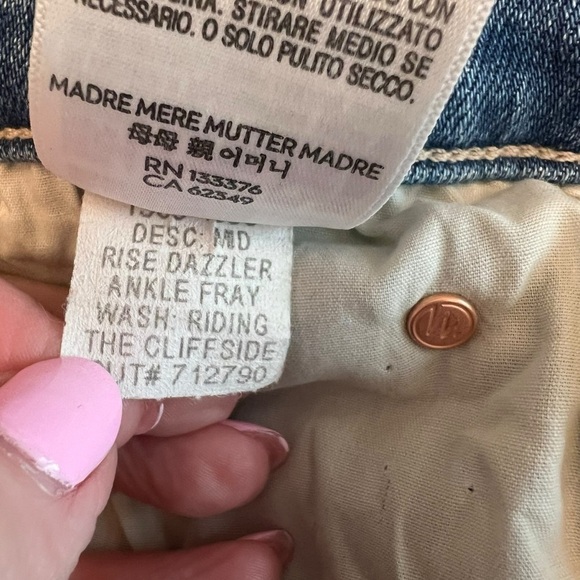 Mother - NWT The Mid Rise Dazzler Straight Ankle Fray Riding The Cliffside Sz 25 - Picture 13 of 14